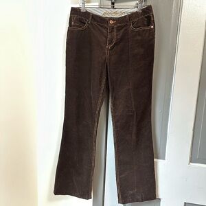 Eddie Bauer Dark Brown Curvy Corduroy Trousers